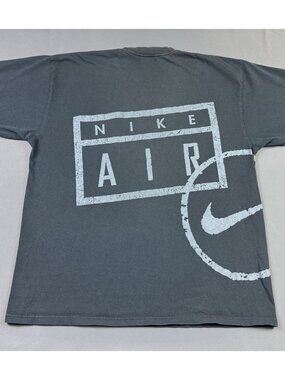 Rare Vintage 90s Nike Air Swoosh XL Big Logo Black XL Shirt Basketball Promo Tee